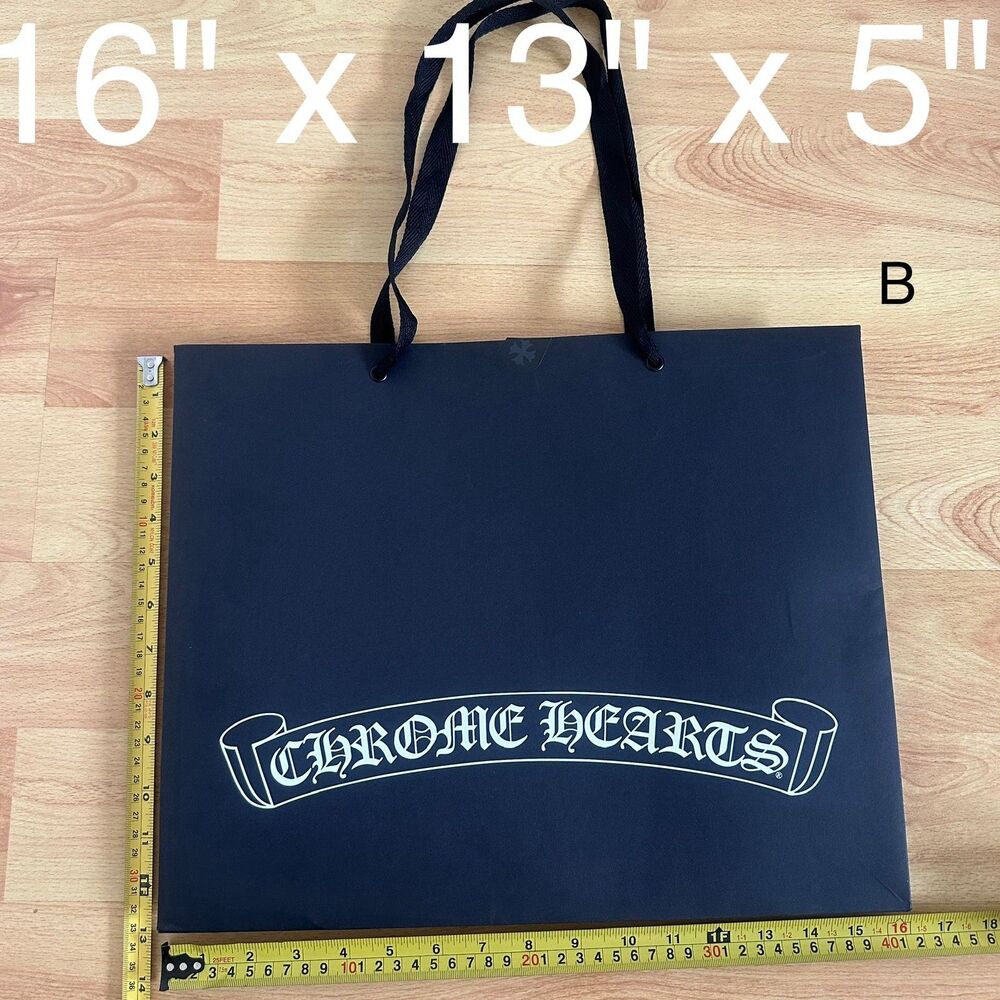 Chrome Hearts Paper Shopping Bag - black large, 16" x 13" x 5" [B]
